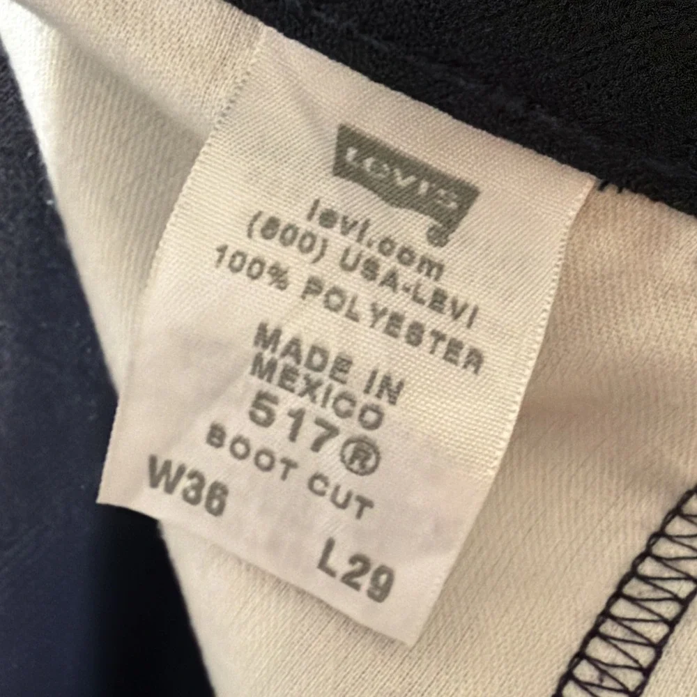 Levi's 517 Saddleman Boot Cut Black Slacks Pants Men 36x29
